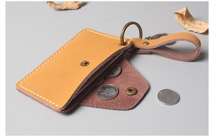 Tarjetero Minimalista Retro para Hombre, Cartera Pequeña de Cuero Genuino con Cierre de Broche, Monedero para Tarjetas de Visita y Monedas para Hombres y Chicos - Product Image 4