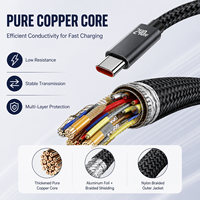 Câble de charge rapide 240W PD3.1 Type-C vers Type-C, blindé, en nylon tressé, en cuivre pur, vente en gros OEM