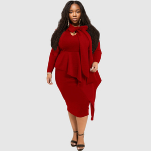 81203-MX56 Abito Premium con Fiocco Sexy in <span class=keywords><strong>4</strong></span> Colori, Taglie Forti fino a XXXXXL per Donna - Product Image 3