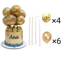 10 Pièces Joyeux Anniversaire Mariage Saint-Valentin 5 pouces Bébé Douche Mini Latex Chrome Confettis Ballon Guirlande Gâteau Papier Paille