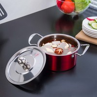 Ensemble de trois casseroles en acier inoxydable de style chinois pour la soupe, ensemble de cadeaux, couleur Asie du Sud-Est