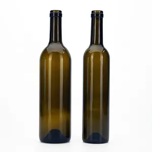 VISTA Factory Produced Wholesale Empty Packaging 750ml 750ml 1000ml Glass Antique Green Dark Green Burgundy Wine Bottle