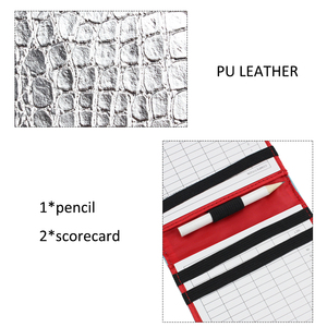 Porte-carte de score de <span class=keywords><strong>golf</strong></span> en cuir de couleur style alligator, accessoires pour carnet de score et livre de yardages - Product Image 3