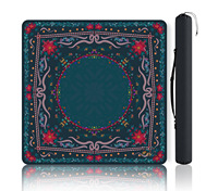 Tapis de Mahjong Américain de Luxe à Motif Géométrique Polygone, Antidérapant avec Dos en Caoutchouc, Durable, Réduction du Bruit, Pliable, pour Table de Jeu et Poker