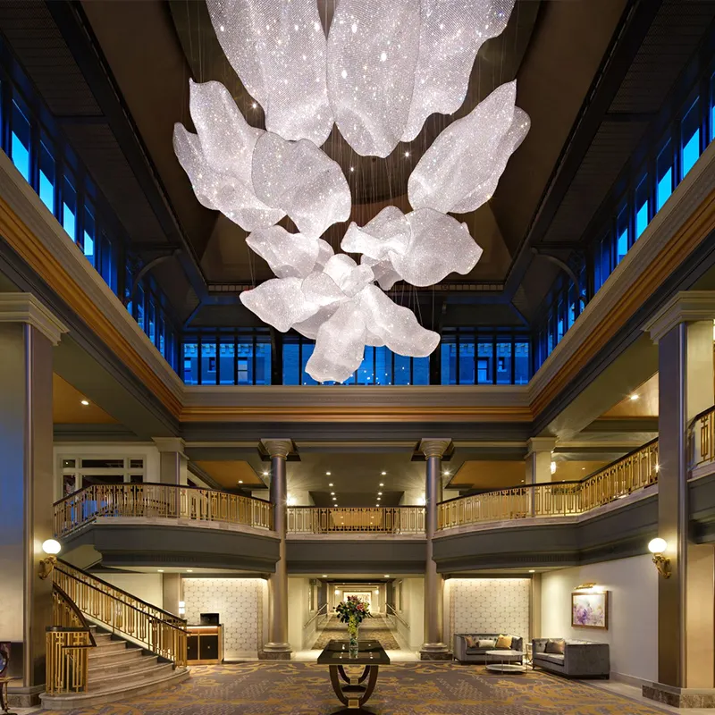 Personalizzato Hotel Villa centro commerciale Duplex edificio Lobby soggiorno lampada ristorante di fascia alta lampadario sala perline di cristallo