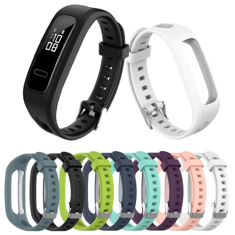 Soft Adjustable Replacement Wristband With Buckles Sports Bracelet For Huawei Band 4e 3e Honor 4 Running Silicone Watch Strap