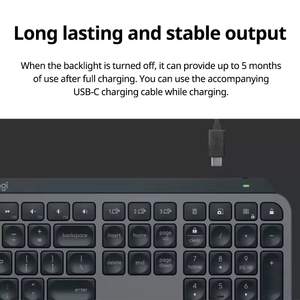 Teclado Inalámbrico Inteligente con Retroiluminación Logitech MX Keys S Original, Escritura Silenciosa de Perfil Bajo, Multidispositivo, Recargable por USB-C - Product Image 2