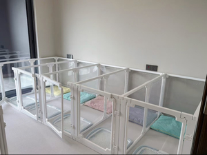 Nhựa Trong Suốt Cổ Điển Hiện Đại Con Chó Lồng Nút Đóng Cửa Thiết Kế Rắn Vừa/Nhỏ Chó Thân Thiện Với Môi <span class=keywords><strong>Pet</strong></span> Playpen Trong Nhà - Product Image 5