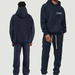 Fabricación <span class=keywords><strong>de</strong></span> invierno <span class=keywords><strong>de</strong></span> alta calidad Unisex sudadera <span class=keywords><strong>de</strong></span> gran tamaño <span class=keywords><strong>de</strong></span> punto pulóver con capucha pantalones estampado sólido conjuntos <span class=keywords><strong>de</strong></span> chándal para hombres - Product Image 1