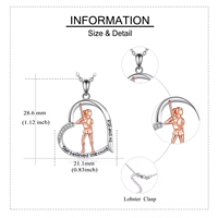 Bijoux pour les amoureux du sport Collier en forme de cœur pour fille de baseball bicolore en argent sterling 925
