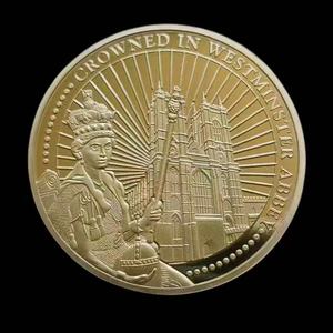 Wowei vente en gros reine <span class=keywords><strong>Elizabeth</strong></span> 24k plaqué or pièce commémorative médaille métal Badge pièces et pièces de collection - Product Image 2