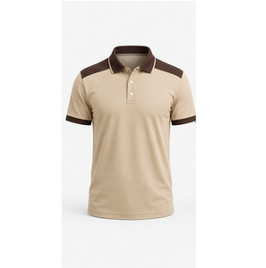Polo Homme Noir et Gris à Panneaux Latéraux, Manches Courtes, Respirant, Col Contrastant, Vêtement de Sport – Vente en Gros - Product Image 1