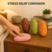 Jouet Squishy Ovale en forme de Melon à Montée Lente, Effet Craquelé, Motifs Assortis, Anti-Stress, Cadeau de Bureau