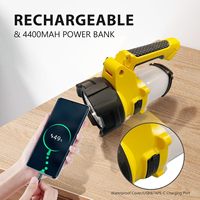 LONLEEYU Lampe torche LED rechargeable 3-en-1, 6 modes, étanche IP65, durable, haute puissance, portable, pour le camping