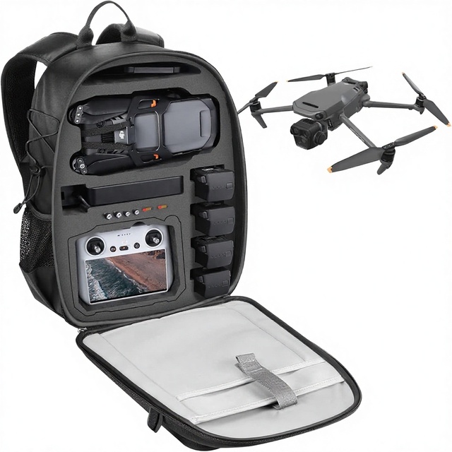 Professional Waterproof Microfiber Black Backpack for Mavic 3 Pro Combo/Cine Drone Accessories
