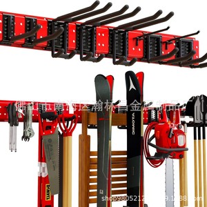 Wall Mounted <b>Garden</b> Tool Rack 48 Inch Powder Coated Storage Organizer For Garage And Outdoor Use - Product Image 1
