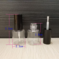 Vente en gros de flacons en verre transparents pour cosmétiques, flacons vides pour vernis à ongles avec pinceaux