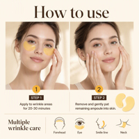 Masker Mata Hidrogel Label Pribadi 60 Pcs Retinol Kolagen Vitamin C Mencerahkan Mengurangi Bengkak Vegan Bebas Kekejaman Hewan Bantalan Gel Mata