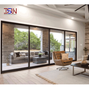 Porte coulissante moderne en alliage d'aluminium pour intérieur/extérieur avec double vitrage trempé et isolation thermique pour la maison - Product Image 2