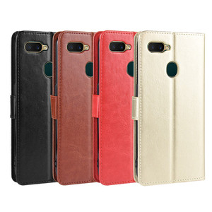 Funda de Teléfono Tipo Cartera de Cuero TPU Compatible con Realme C11 y <span class=keywords><strong>OPPO</strong></span> C15, con Soporte, Ranuras para Tarjetas, Correa, Diseño Crazy Horse, Tamaño A5 - Product Image 1