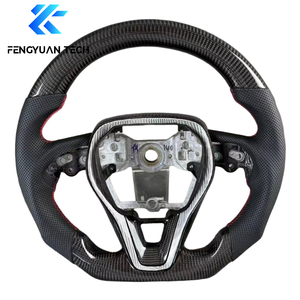 Volant en cuir personnalisé en fibre de carbone pour Toyota Corolla Camry 8ème génération SE Levin Avalon Cross 2018 2019 2020 <span class=keywords><strong>2021</strong></span> Sans airbag - Product Image 1