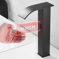 Robinet de salle de bain intelligent haut de gamme moderne en laiton avec capteur infrarouge sans contact, écologique pour lavabo