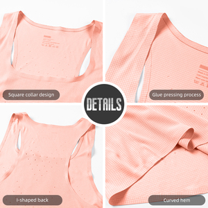 OEM bán buôn laser-cut nhanh chóng khô lưới <span class=keywords><strong>polyester</strong></span> Vuông Cổ i-back Tank Top SINGLET biểu tượng tùy chỉnh cho phòng tập thể dục chạy Đào Tạo - Product Image 4