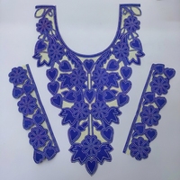 Col en dentelle fait main à coudre, appliques brodées 3D avec strass, en feutre non tissé, pour vêtements