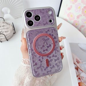 เคสโทรศัพท์มือถือแม่เหล็กแบบมีโบว์กลิตเตอร์สีรุ้งสุดหรู สำหรับ iPhone 18 17 16 15 Pro Max  ลายนูนวิบวับไล่เฉดสีเลเซอร์ ฝาหลัง - Product Image 5