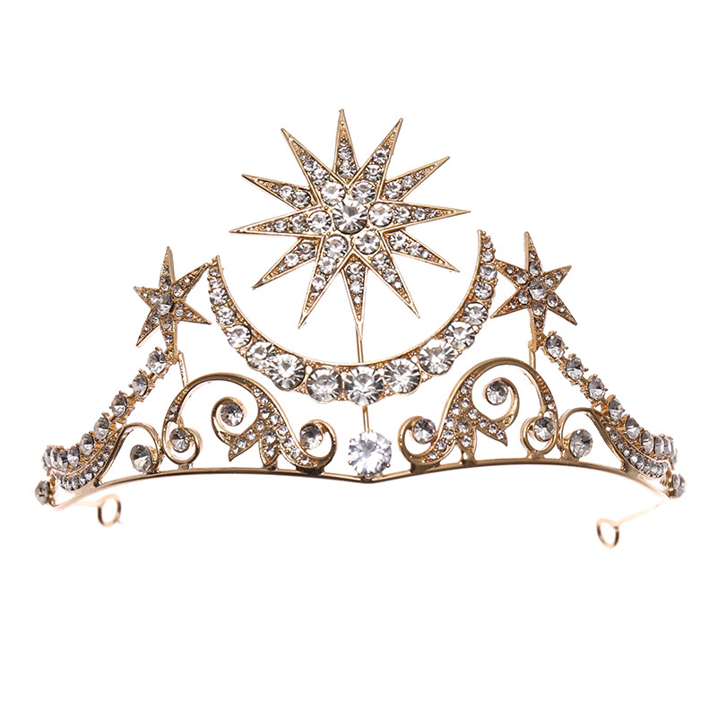 Wholesale Rhinestone Sun Star Moon Crystal Crown V Shape  display picture 2