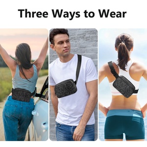 Hot Sales Custom <b>Black</b> Waterproof Unisex Polyester Sport Chest Belt <b>Bum</b> Pouch Crossbody <b>Bag</b> <b>Women</b> Fanny Pack Waist <b>Bag</b> - Product Image 4
