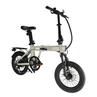 Vélo électrique 16 pouces avec feu arrière LED, freins à disque doubles, moteur 36V 250W/350W, 7 vitesses, batterie au lithium en aluminium