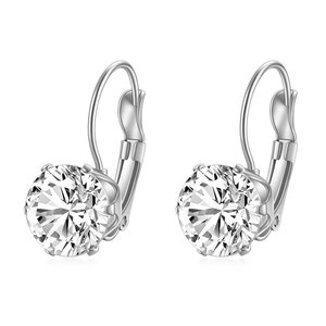 <b>Stud</b> <b>Earrings</b> 7Mm Round Zircon Claw Setting Gold Steel Color Stainless Steel Everyday Wear - Product Image 5