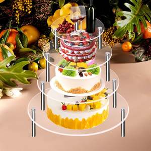 Nuevo soporte de exhibición de pastel de acrílico transparente de <span class=keywords><strong>3</strong></span> niveles para soporte de exhibición de pastel de boda - Product Image 2