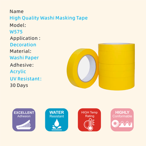 Cinta de Papel Adhesiva Amarilla para Pintores de Interiores Jinghe 575, Resistente a los Rayos UV, Autoadhesiva, 25 m de Longitud, 48 mm de Ancho, <span class=keywords><strong>Precio</strong></span> de Fábrica - Product Image 6