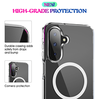 Pour Samsung A16 étui magnétique transparent, nouvelle couverture de téléphone portable anti-rayures en acrylique Slim Fit + TPU 2 en 1 pour Samsung Galaxy A16 5G