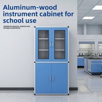 Armoire de rangement en aluminium et bois sur mesure pour instruments, avec serrure, casier de laboratoire en PP pour table de travail scolaire