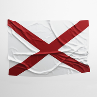 Bandera Personalizada de Alabama de 3x5 pies, 100% Poliéster, Impresa con la Insignia de AL USA, con Ojales de Latón para Decoración Exterior