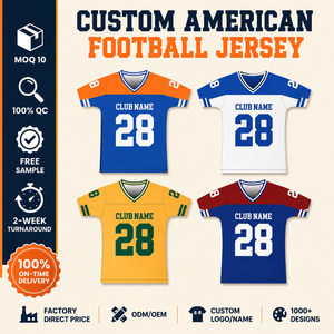 Camiseta <span class=keywords><strong>de</strong></span> <span class=keywords><strong>Fútbol</strong></span> Americano Personalizada, Clásica, Estilo Rugby, Malla Vintage, Cuello en V, Sublimada, Ropa Casual Urbana <span class=keywords><strong>para</strong></span> Hombre - Product Image 1