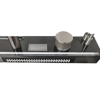 Ensemble complet multifonctionnel Motai avec évier de cuisine en laiton à cascade, affichage numérique LED et support de téléphone portable intégré à poignée unique