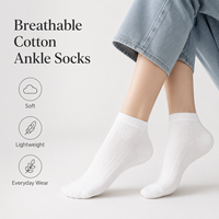 Chaussettes courtes décontractées pour femmes, style ballet, en coton fin, antibactériennes 7A, respirantes et rafraîchissantes, blanches, pour l'été