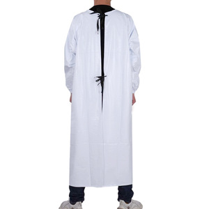 PVC Waterproof Oil Proof <b>Apron</b> Extra Long Large <b>Work</b> Cover Up Wear Resistant Aquatic Slaughtering Reversible Long Sleeve - Product Image 3