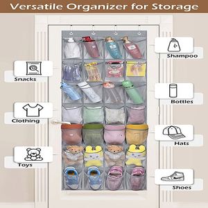 Top Sales 28 Large Breathable Mesh Pockets Fabric <b>Shoe</b> Hanging Organizer <b>Storage</b> Bag Over Door - Product Image 2