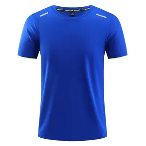 Özel geri dönüşümlü malzeme t-shirt çevre dostu Polyester Spandex Tees toptan sürdürülebilir erkek spor spor yansıtıcı T Shirt