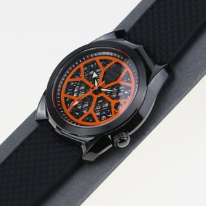 Bracelet de montre en caoutchouc silicone souple de haute qualité, couleur noire, 22 mm, avec boucle solide et barre à ressort à dégagement rapide - Product Image 2