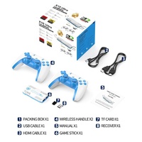 Console de jeux vidéo X10 Ultra Game Stick 128 Go avec plus de 30 000 jeux rétro, 4K HD TV, et 2 manettes sans fil 2.4G Storm Blue