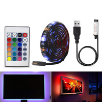 Bande Lumineuse LED Intelligente en Rouleau de 1m, 5m, 10m, 20m, 5050 Flexible RGB Colorée, avec Télécommande sans Fil 24 Touches