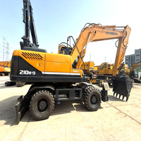 Excavatrice utilisée de roue Hyundai 210w-9 fabriquée en Corée à vendre Excavatrice d'occasion sur pneus Excavatrice Hyundai 210w-9