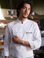 Combinaisons de chef pour hommes - Veste de chef à manches longues pour l'été, cuisine, restaurant, pâtisserie, hôtel, uniformes de restaurant et de bar