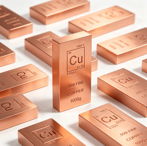 Presse-papiers en barre de <span class=keywords><strong>cuivre</strong></span> pur .999 de 1 kg avec motif élémentaire par Unique Metals - Product Image 1